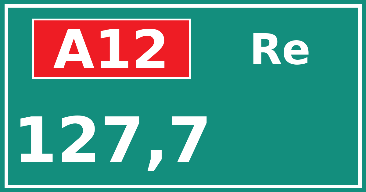Hectometerbord A12 127,7 zijde Re