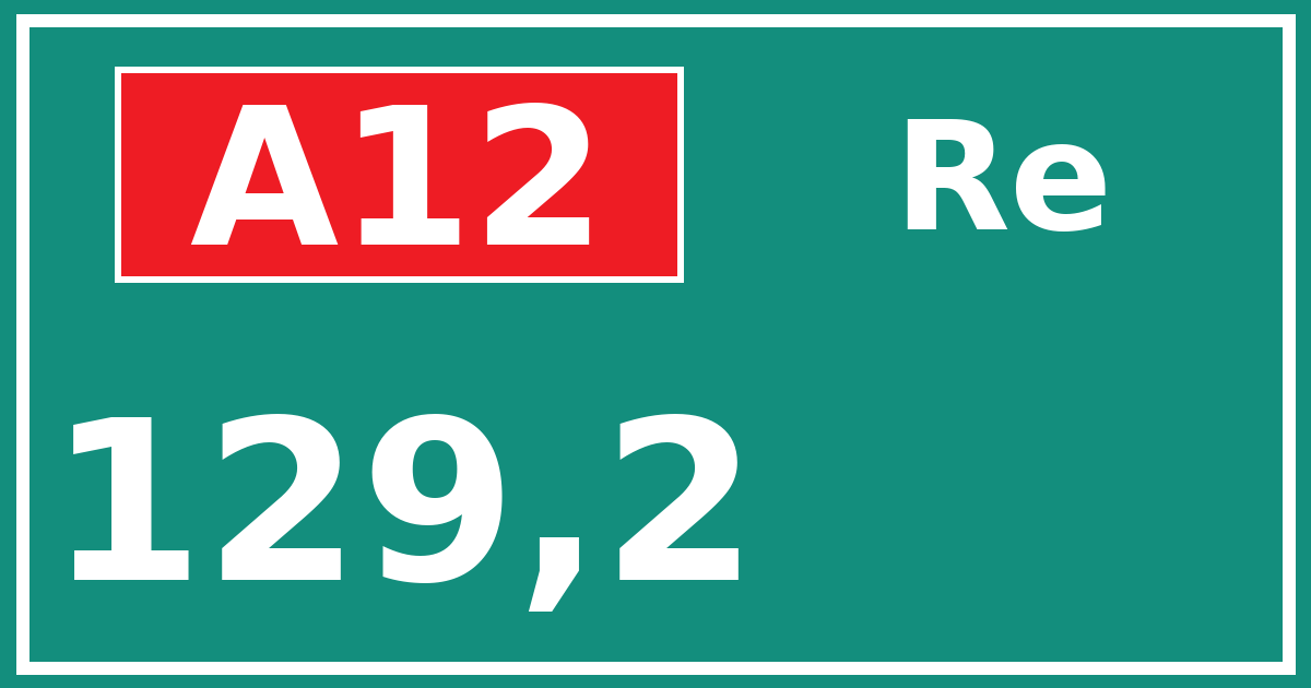 Hectometerbord A12 129,2 zijde Re