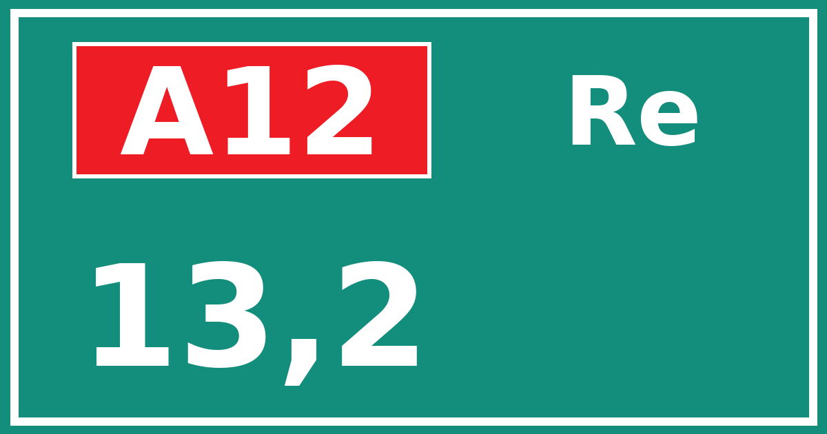 Hectometerbord A12 13,2 zijde Re