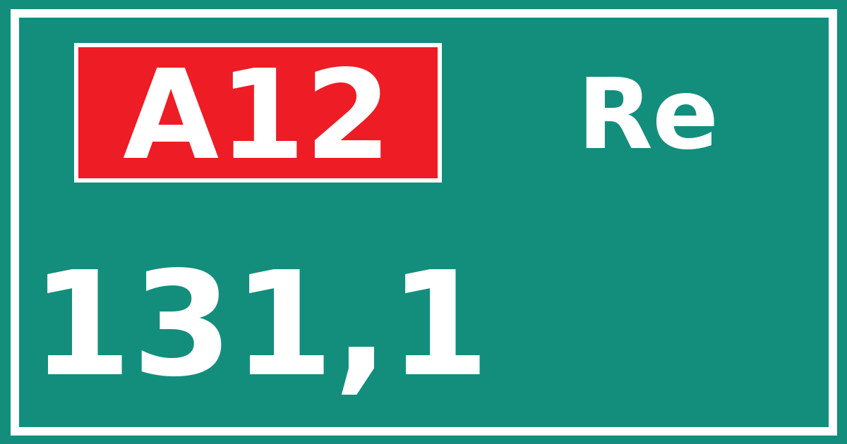 Hectometerbord A12 131,1 zijde Re