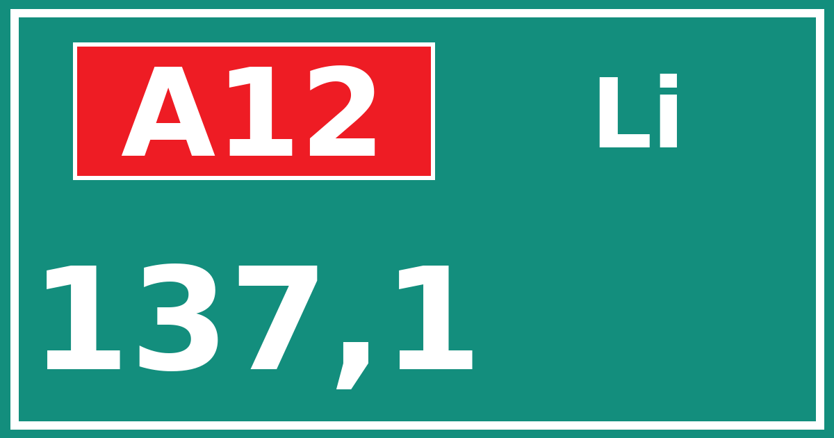 Hectometerbord A12 137,1 zijde Li