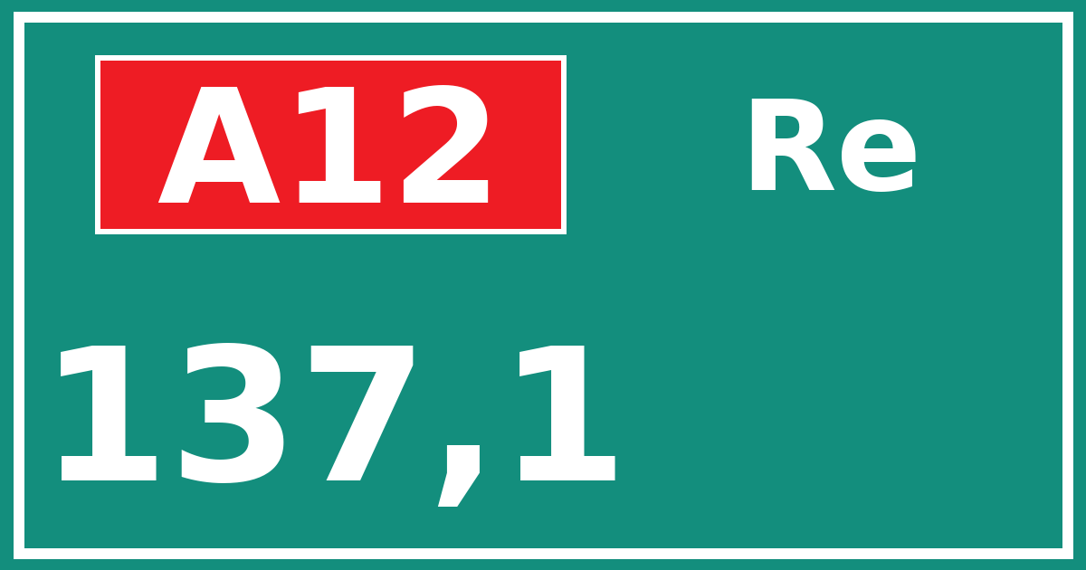 Hectometerbord A12 137,1 zijde Re