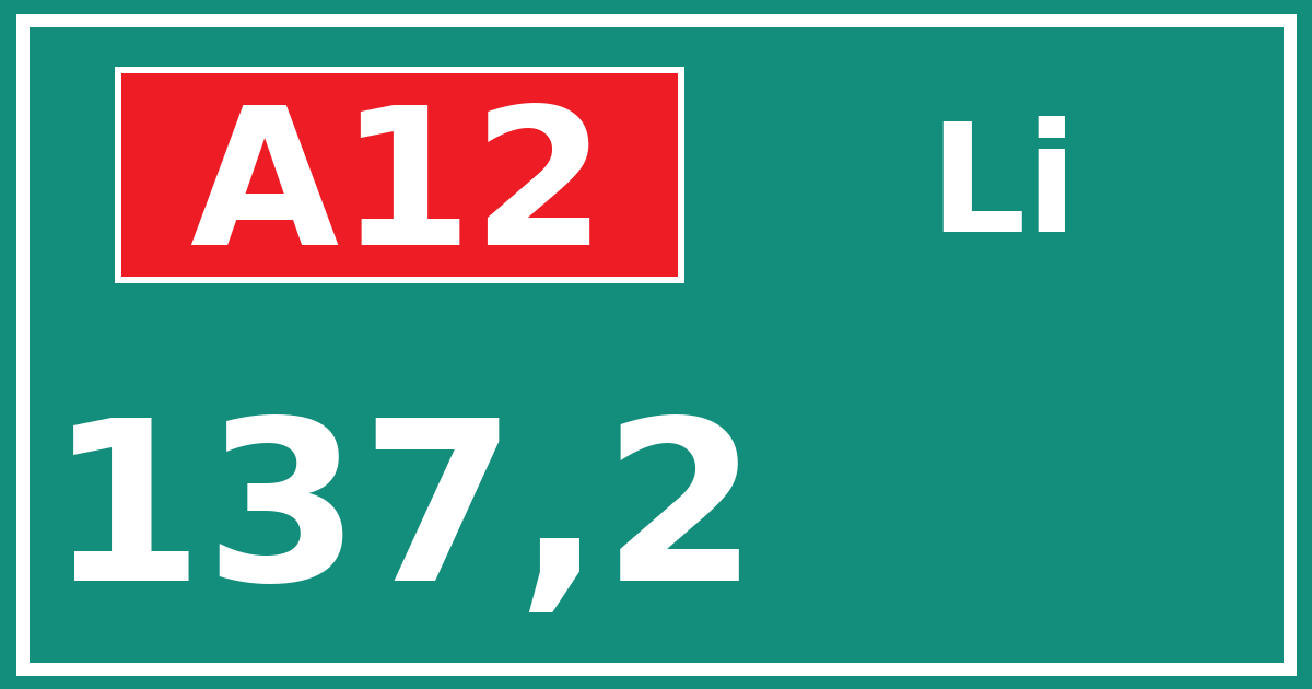 Hectometerbord A12 137,2 zijde Li