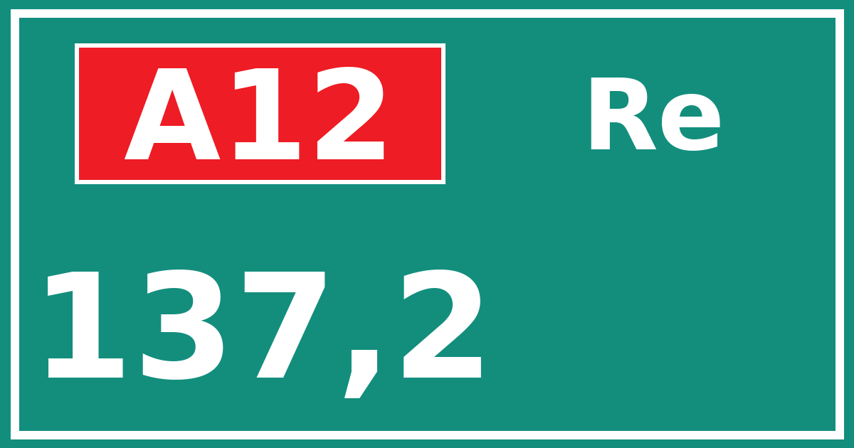 Hectometerbord A12 137,2 zijde Re