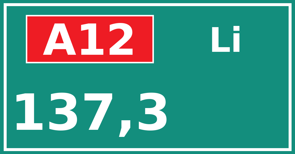 Hectometerbord A12 137,3 zijde Li