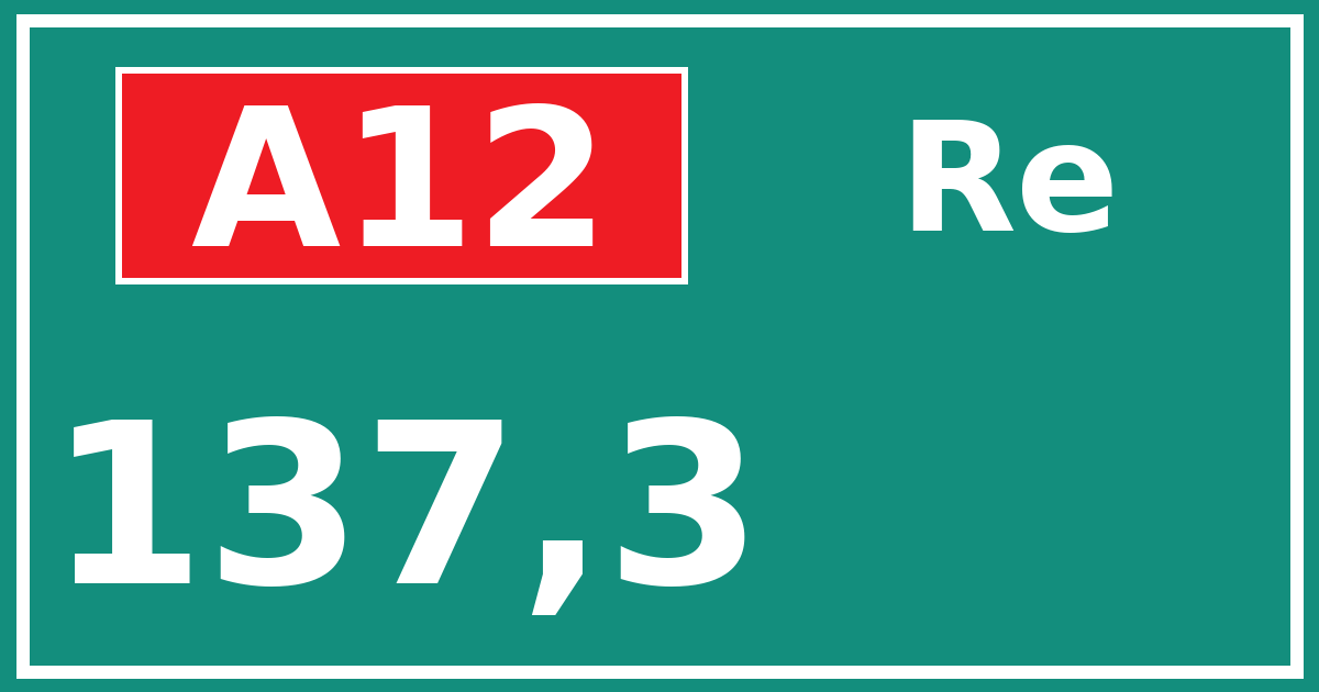 Hectometerbord A12 137,3 zijde Re