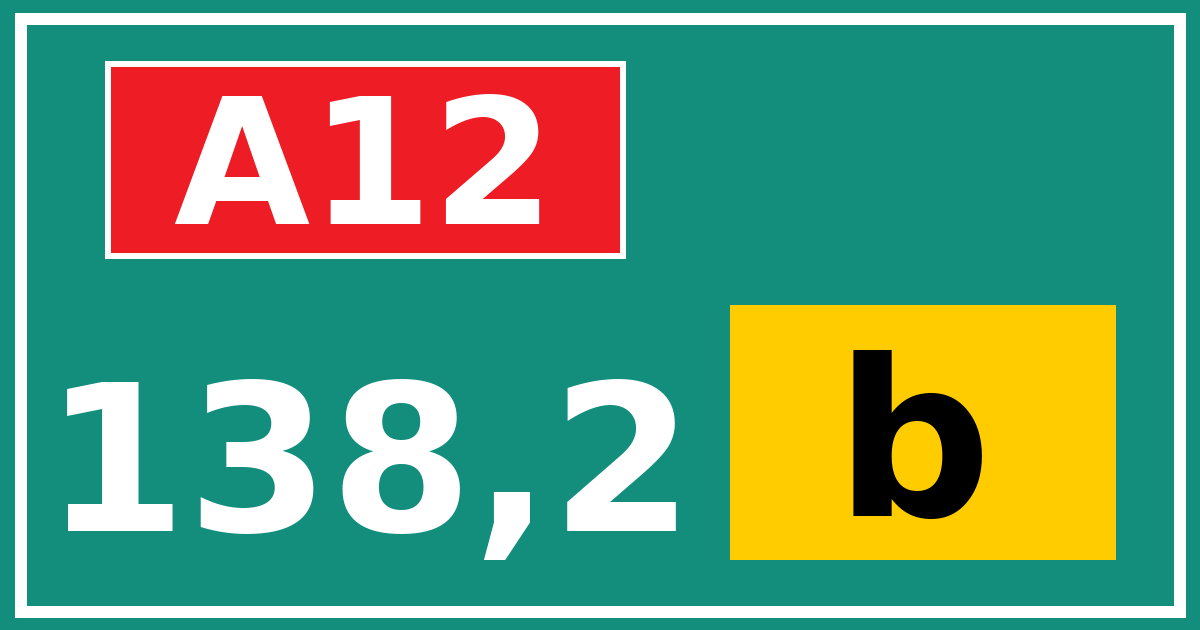 Hectometerbord A12 138,2 letter b