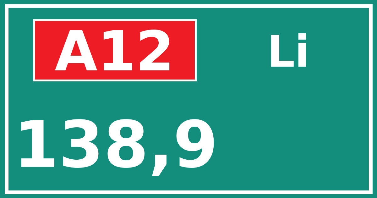 Hectometerbord A12 138,9 zijde Li