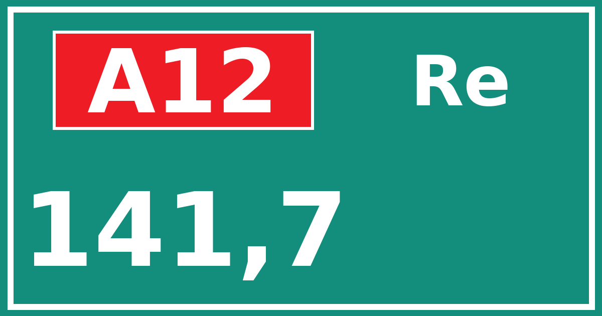 Hectometerbord A12 141,7 zijde Re