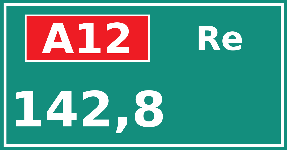Hectometerbord A12 142,8 zijde Re