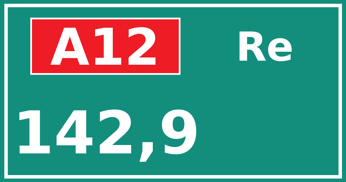 Hectometerbord A12 142,9 zijde Re