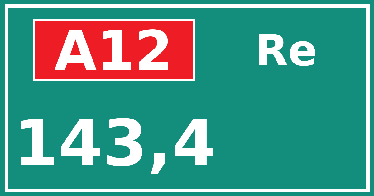 Hectometerbord A12 143,4 zijde Re