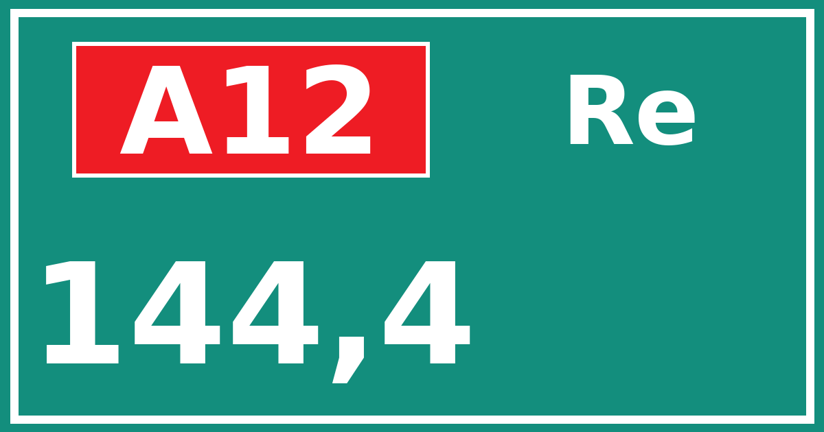 Hectometerbord A12 144,4 zijde Re