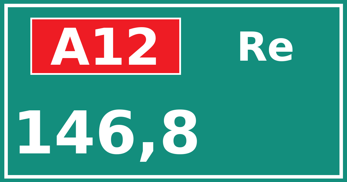 Hectometerbord A12 146,8 zijde Re