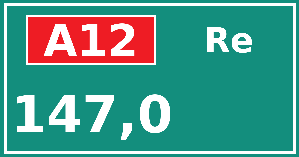 Hectometerbord A12 147,0 zijde Re