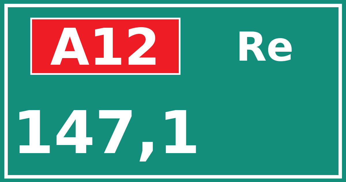Hectometerbord A12 147,1 zijde Re