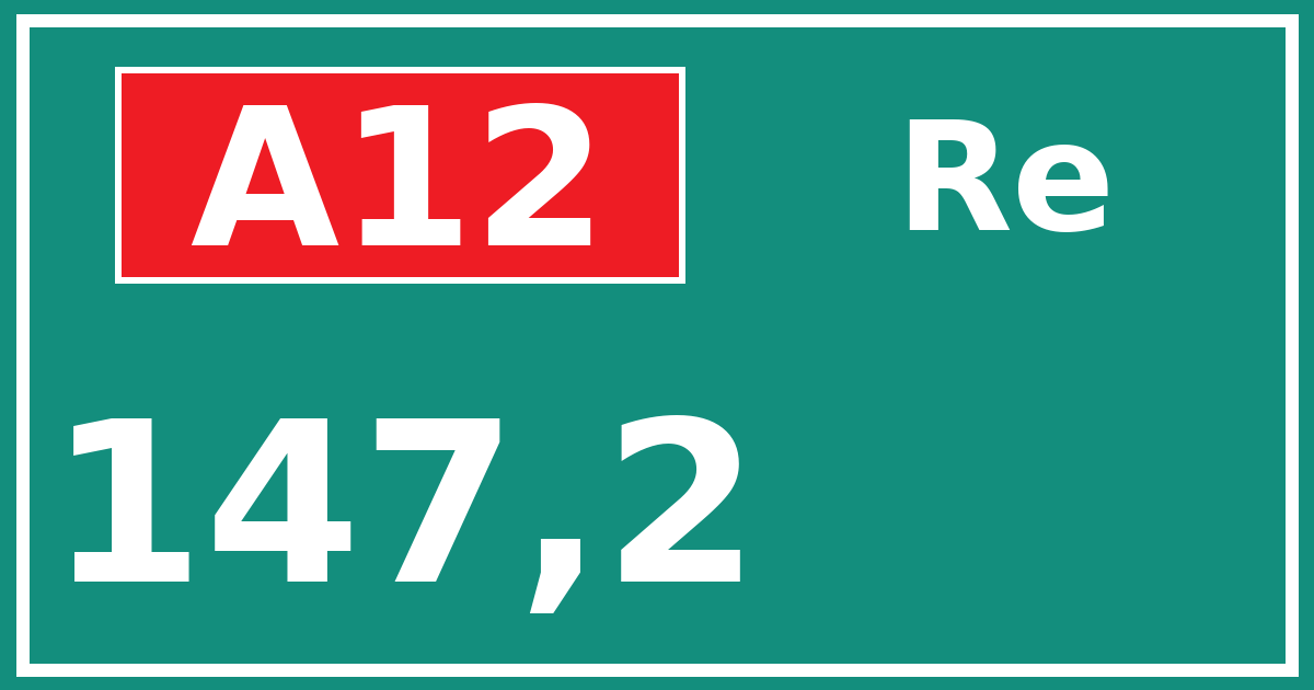 Hectometerbord A12 147,2 zijde Re