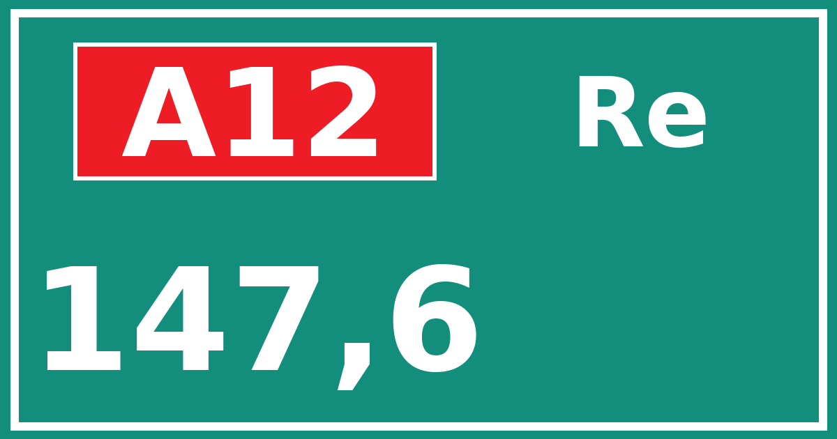 Hectometerbord A12 147,6 zijde Re