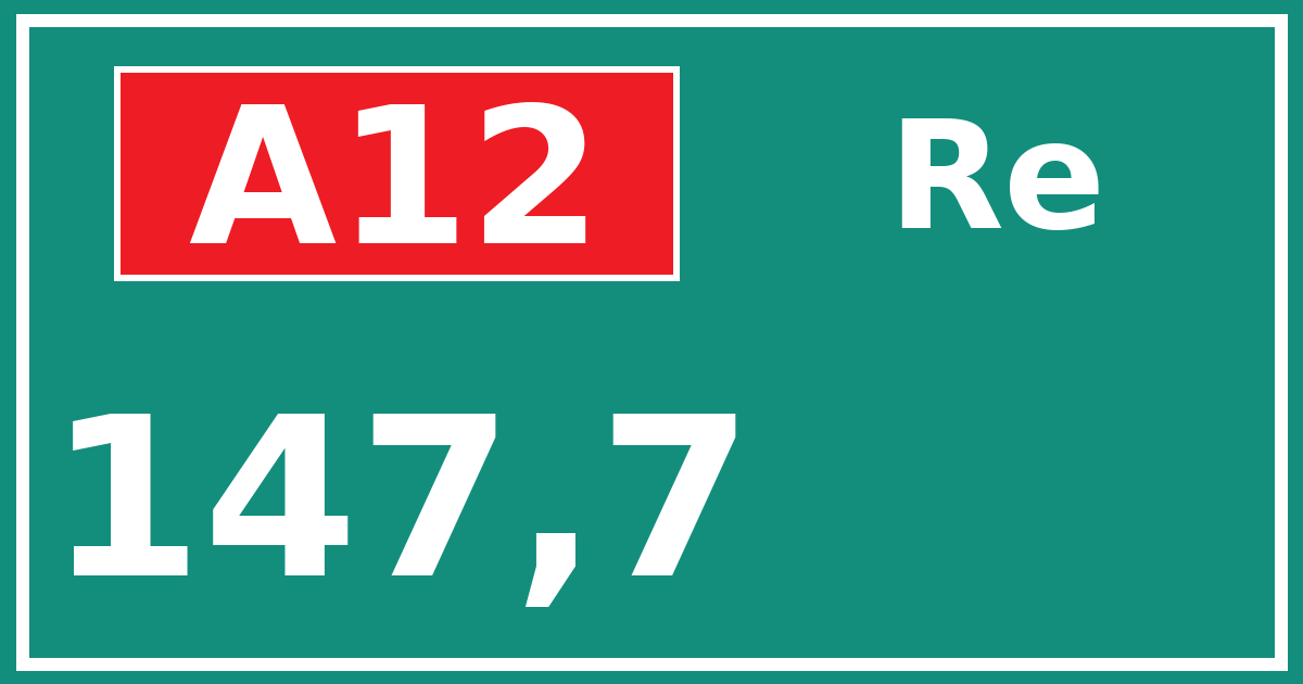 Hectometerbord A12 147,7 zijde Re