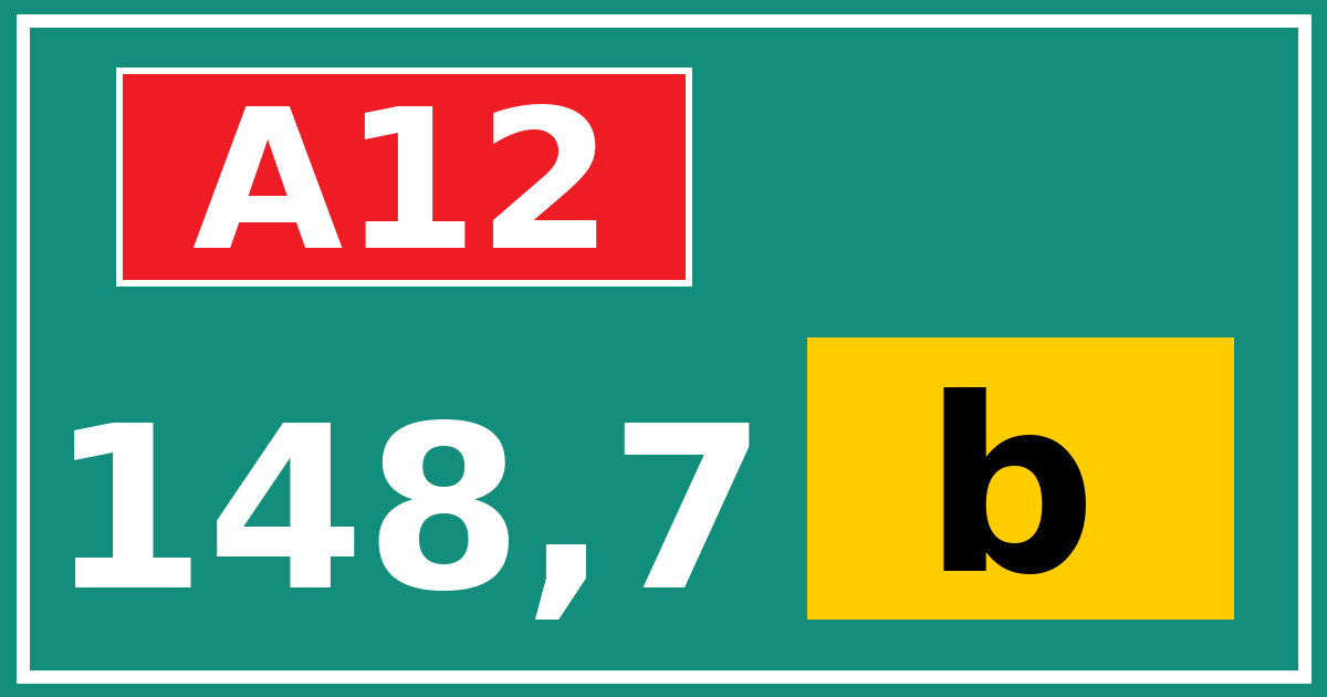 Hectometerbord A12 148,7 letter b