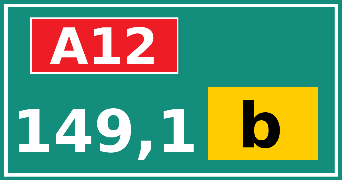 Hectometerbord A12 149,1 letter b