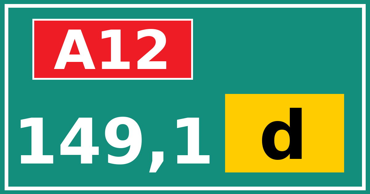 Hectometerbord A12 149,1 letter d