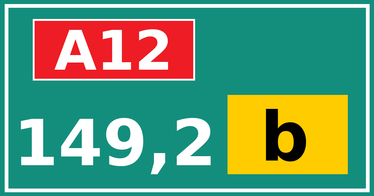 Hectometerbord A12 149,2 letter b