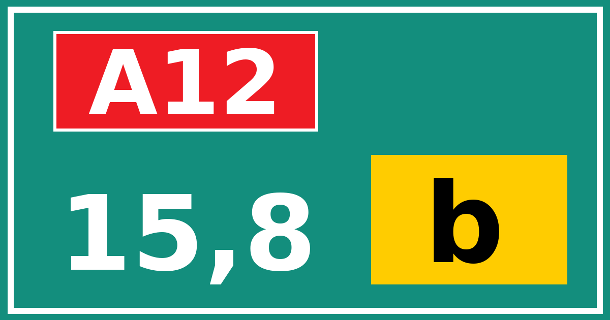 Hectometerbord A12 15,8 letter b