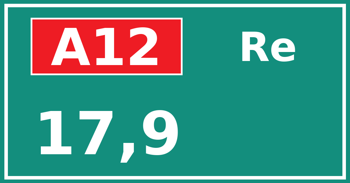 Hectometerbord A12 17,9 zijde Re