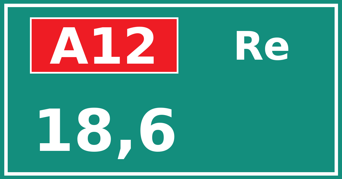 Hectometerbord A12 18,6 zijde Re