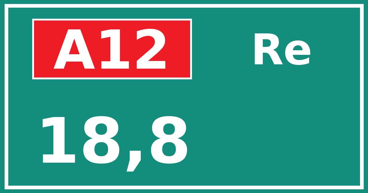 Hectometerbord A12 18,8 zijde Re
