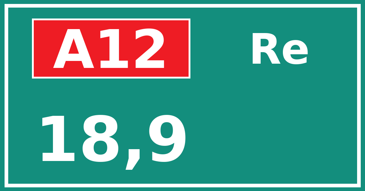 Hectometerbord A12 18,9 zijde Re