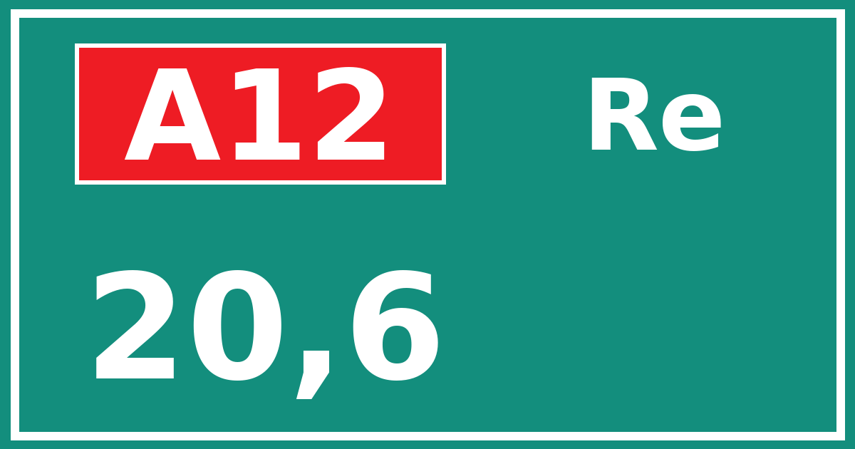 Hectometerbord A12 20,6 zijde Re
