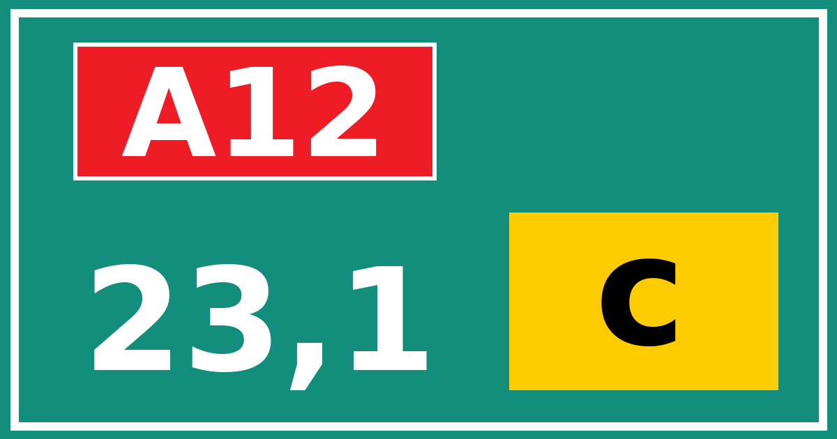 Hectometerbord A12 23,1 letter c