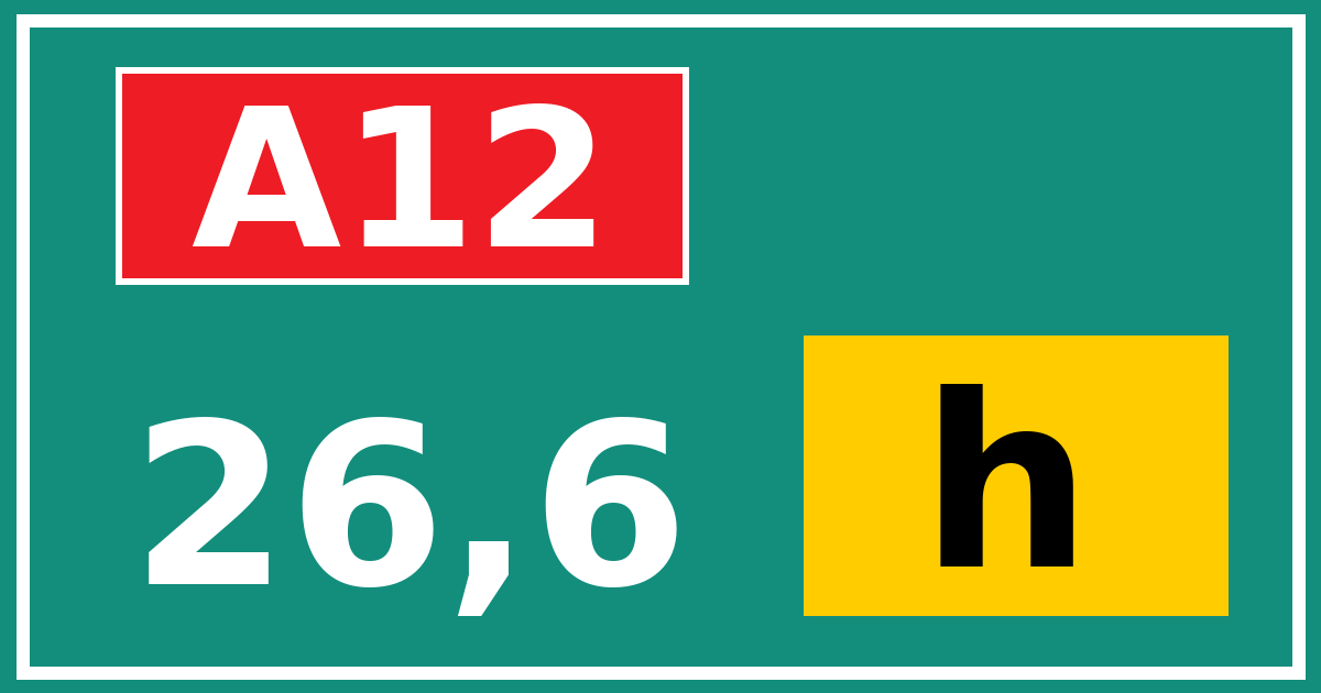 Hectometerbord A12 26,6 letter h