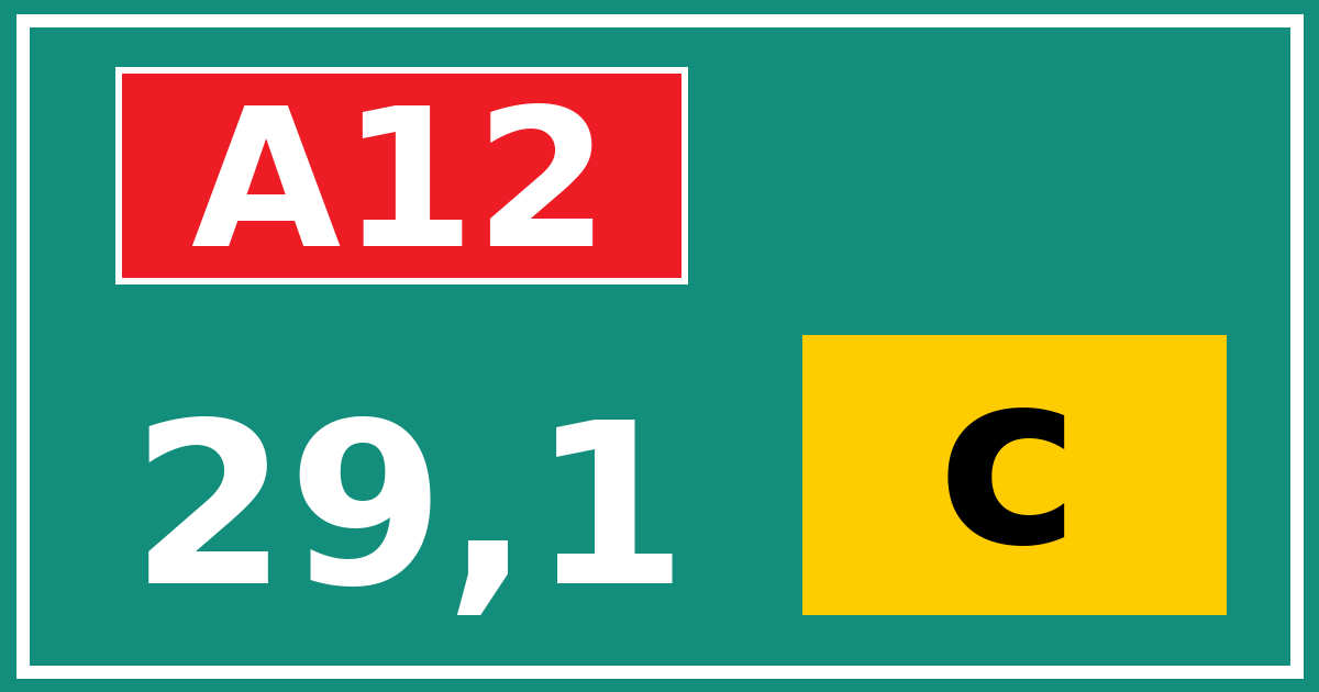Hectometerbord A12 29,1 letter c