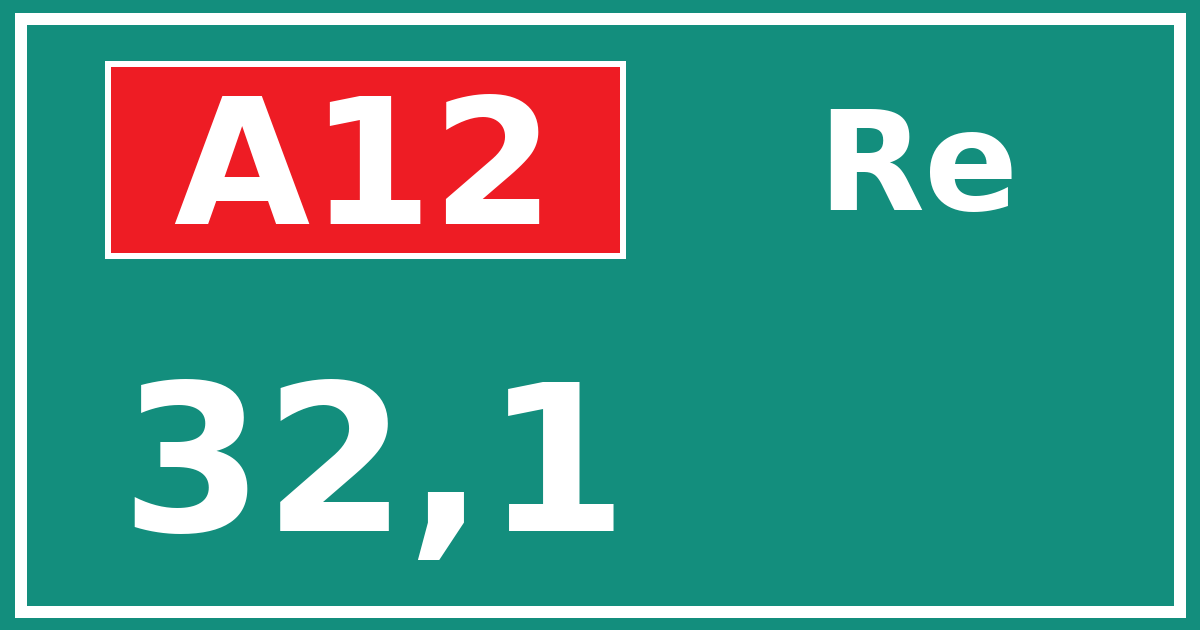 Hectometerbord A12 32,1 zijde Re