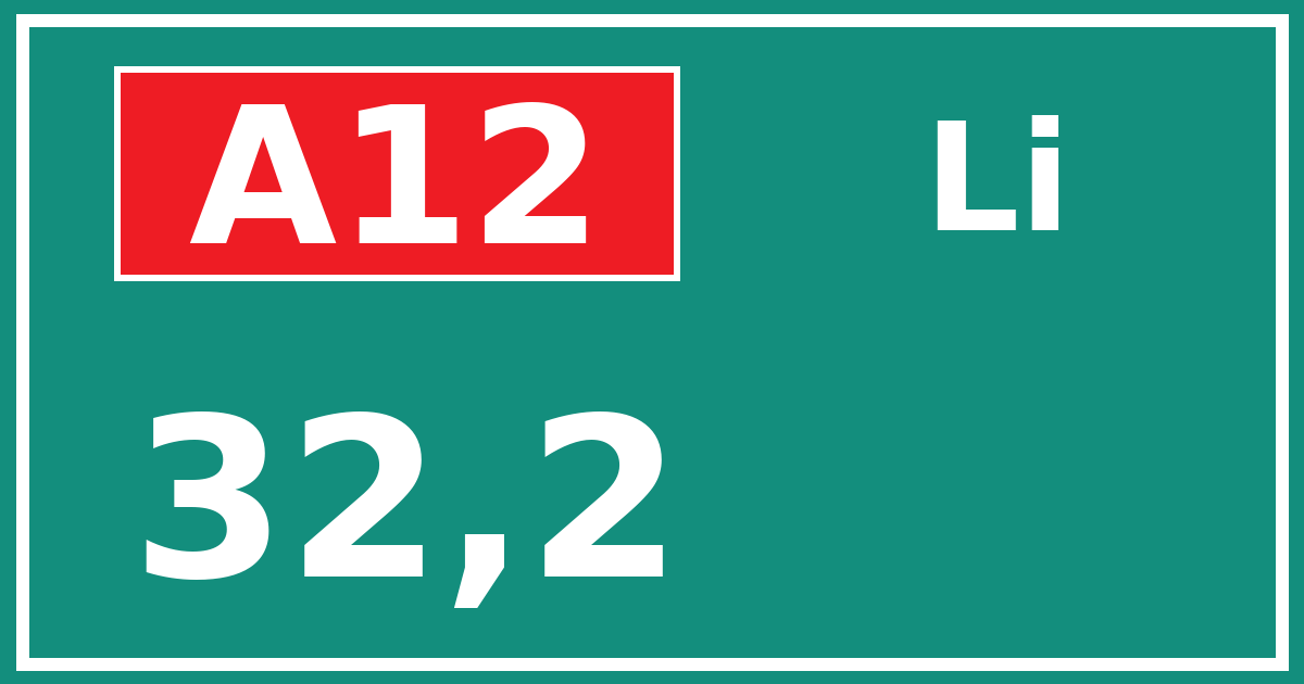 Hectometerbord A12 32,2 zijde Li