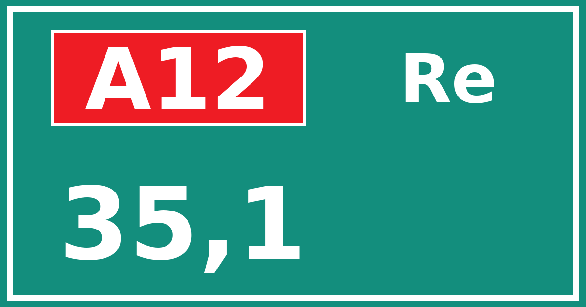 Hectometerbord A12 35,1 zijde Re