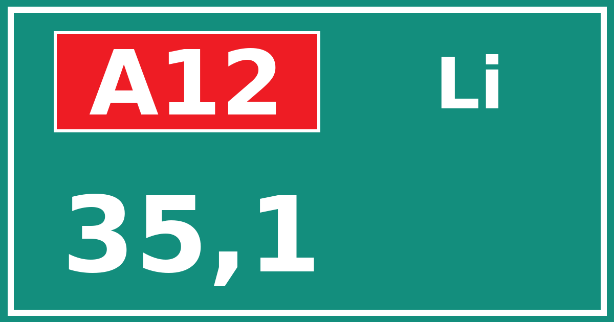 Hectometerbord A12 35,1 zijde Li