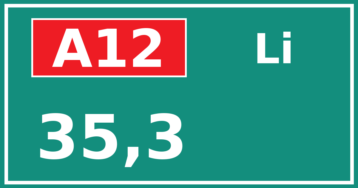Hectometerbord A12 35,3 zijde Li