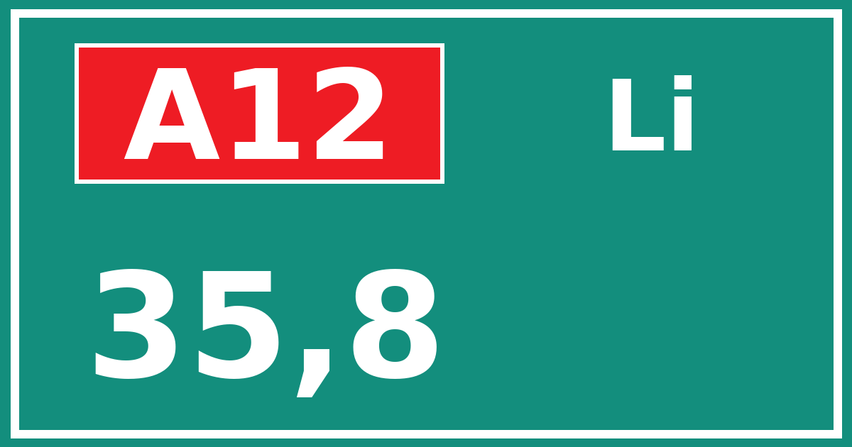 Hectometerbord A12 35,8 zijde Li