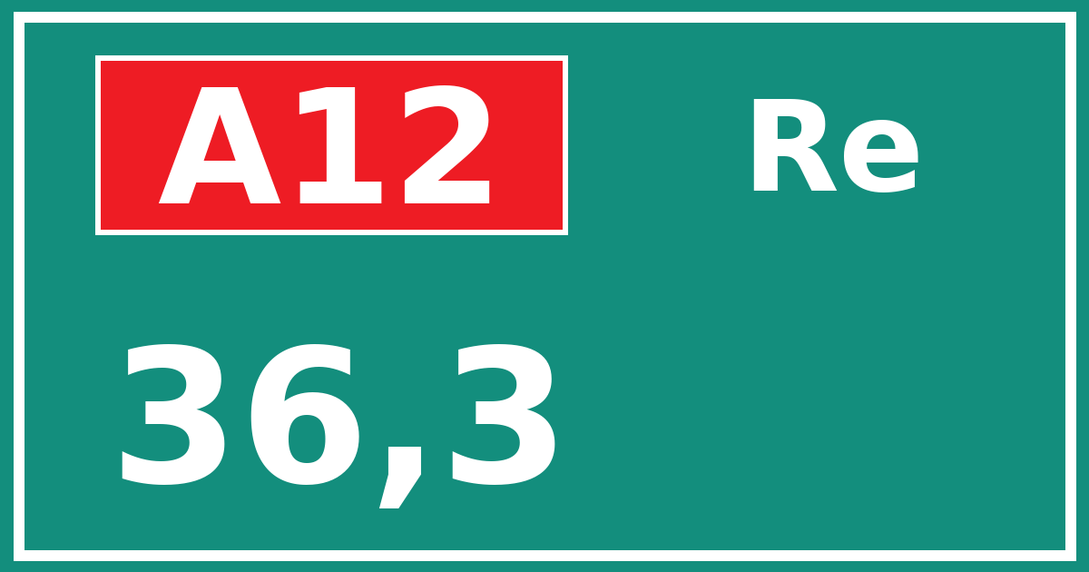 Hectometerbord A12 36,3 zijde Re