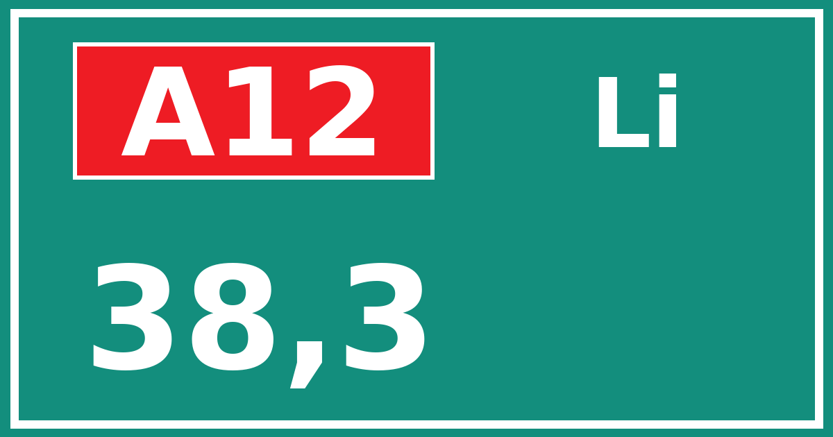 Hectometerbord A12 38,3 zijde Li