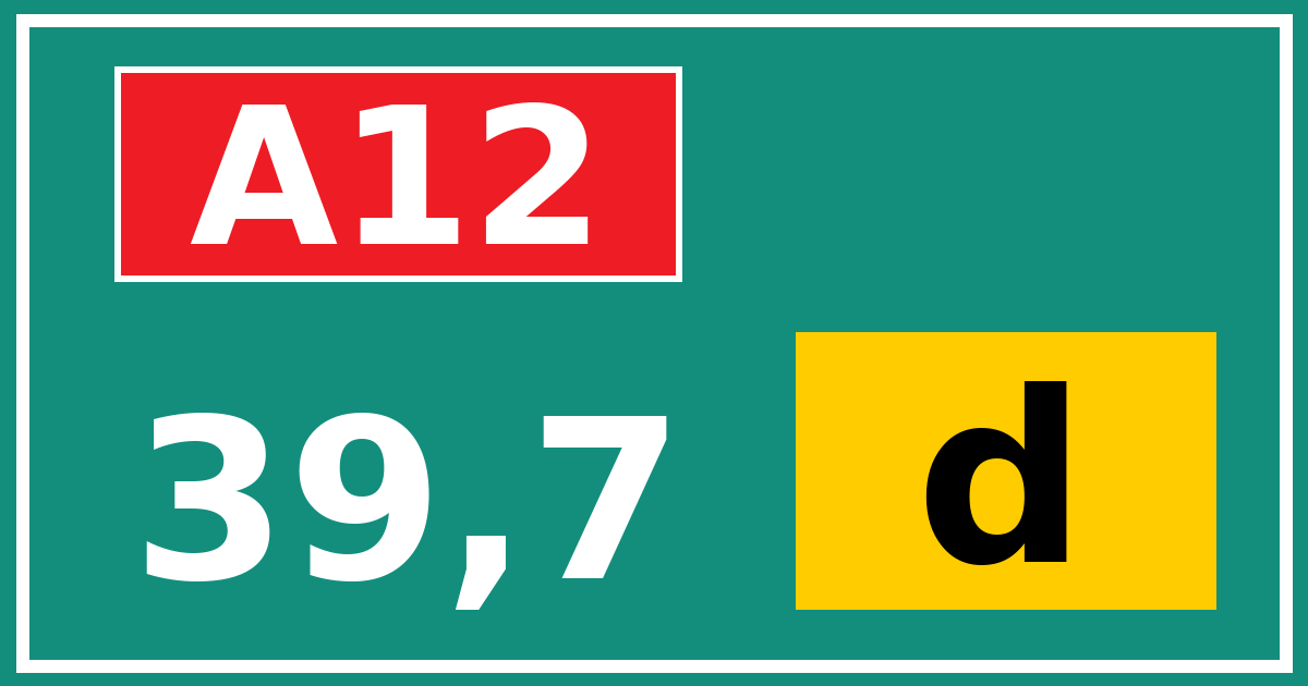Hectometerbord A12 39,7 letter d