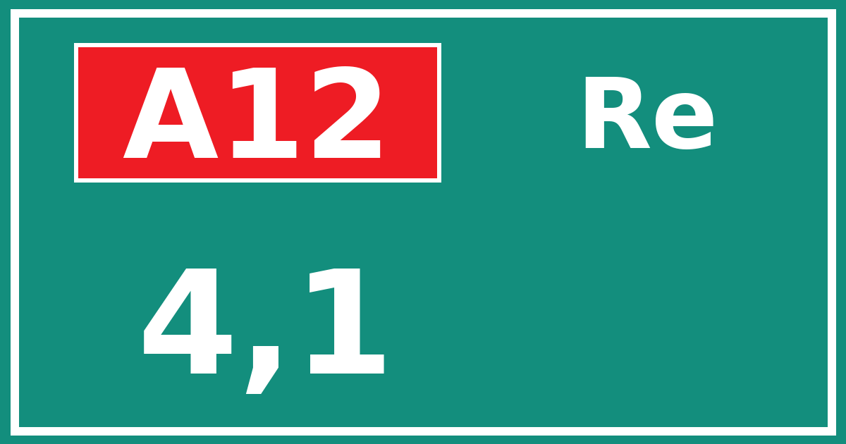 Hectometerbord A12 4,1 zijde Re