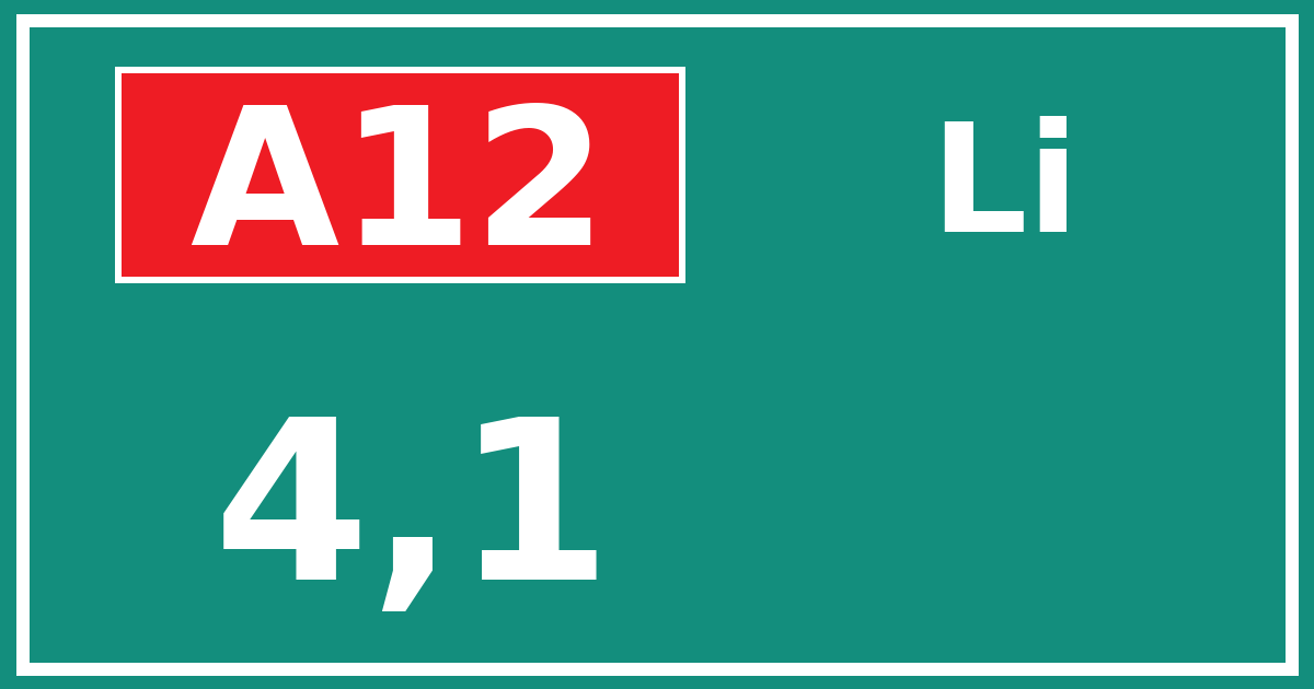 Hectometerbord A12 4,1 zijde Li