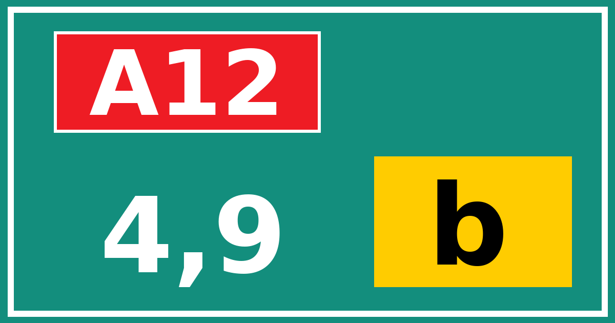 Hectometerbord A12 4,9 letter b