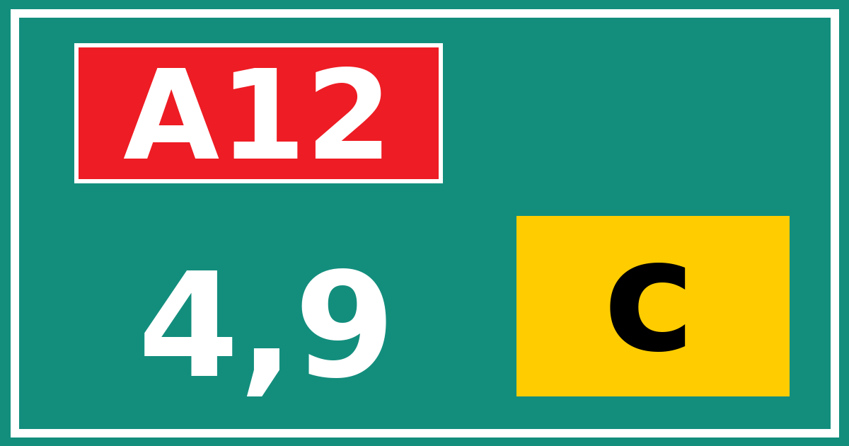 Hectometerbord A12 4,9 letter c