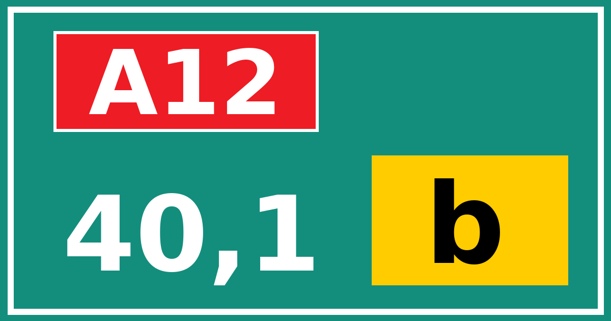 Hectometerbord A12 40,1 letter b
